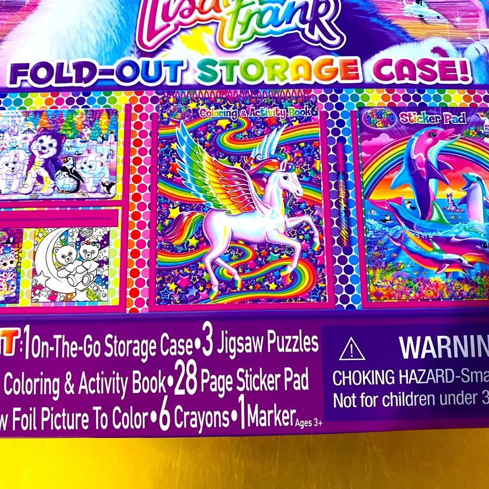 LISA FRANK TRIFOLD PORTFOLIO OVER 750 STICKERS 3 PUZZLES ACTIVITY SET MO… - Picture 11 of 16